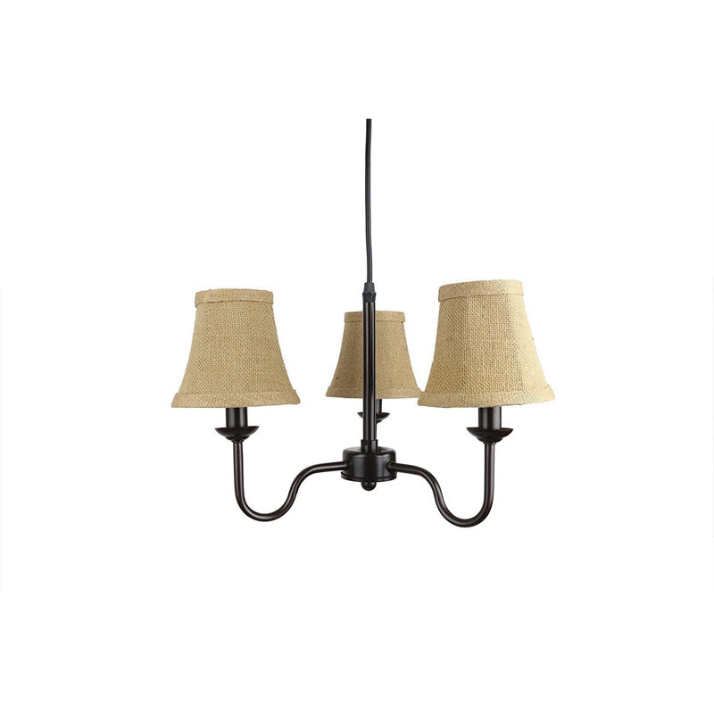 Lustre classique/traditionnel ombré 3 lumières Zendaya, Bronze frotté à l'huile