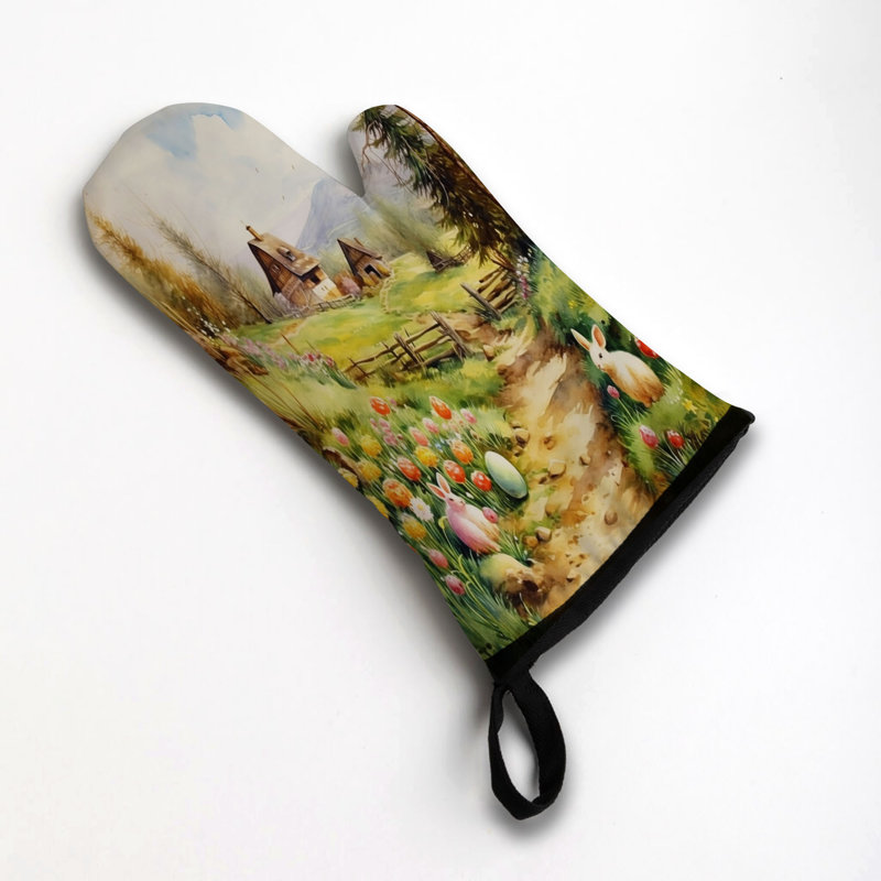 Spring Scenes Oven Mitt Cotton Twill