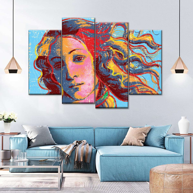 Ensemble de 4 reproductions sur toile 4 pièces par Popbox, H 22 po x l 36 po x P 1,25 po