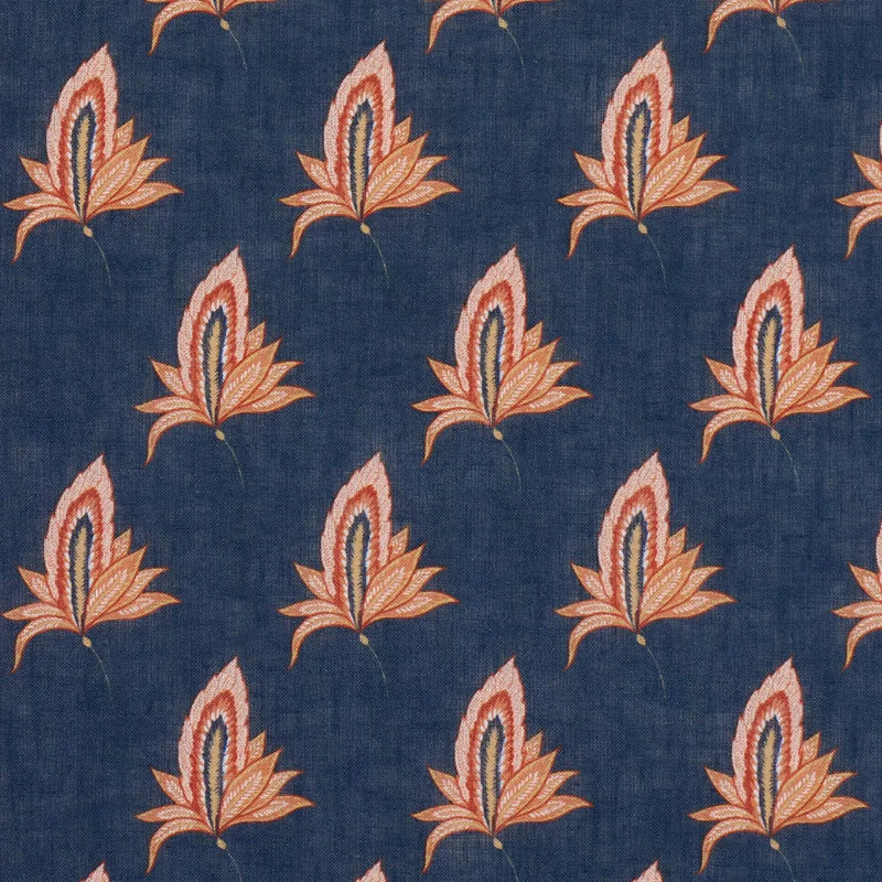 Tissu Schumacher X Laura Gonzalez Bangalore Imagination, Bleu