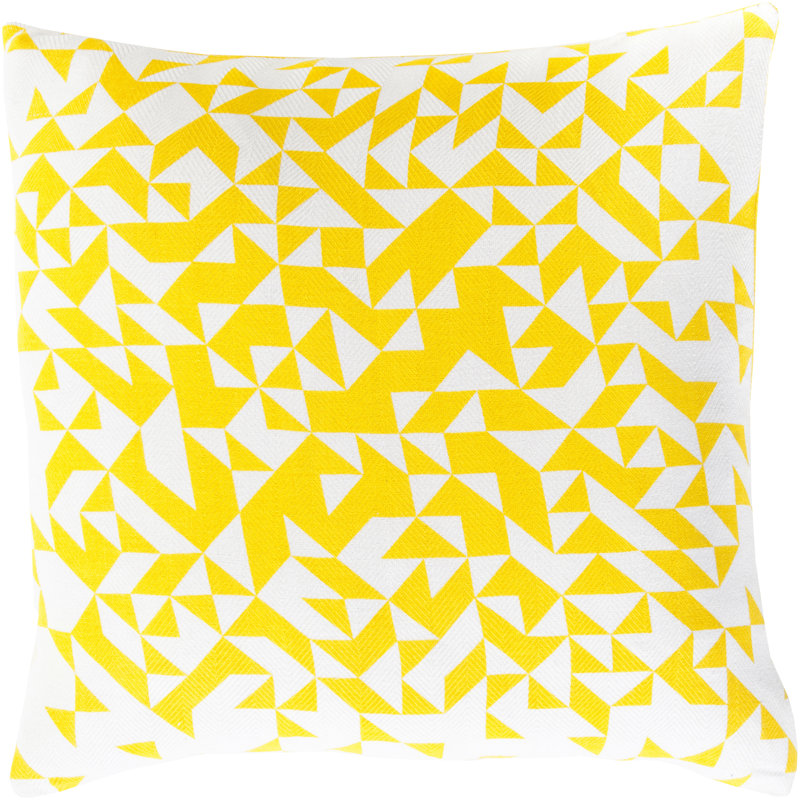 Teori Cotton Throw Pillow Cover, Sunflower, 18" x 18", Down