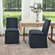 Keaton 21" Wide Modern No Assembly Upholstered Linen Side Dining Chair with Casters