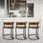 Modern Velvet Bar Stools With Barrel Backrest, Upholstered Seat, And Metal Footrest – 26-inch Seat Height, Ideal For Counters, Home Bars, And Kitchen Islands-1498265688