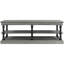 Table basse en bois 55,1 "avec pieds noirs, 2 tablettes de rangement ouvertes, table de salon moderne, gris-130087674