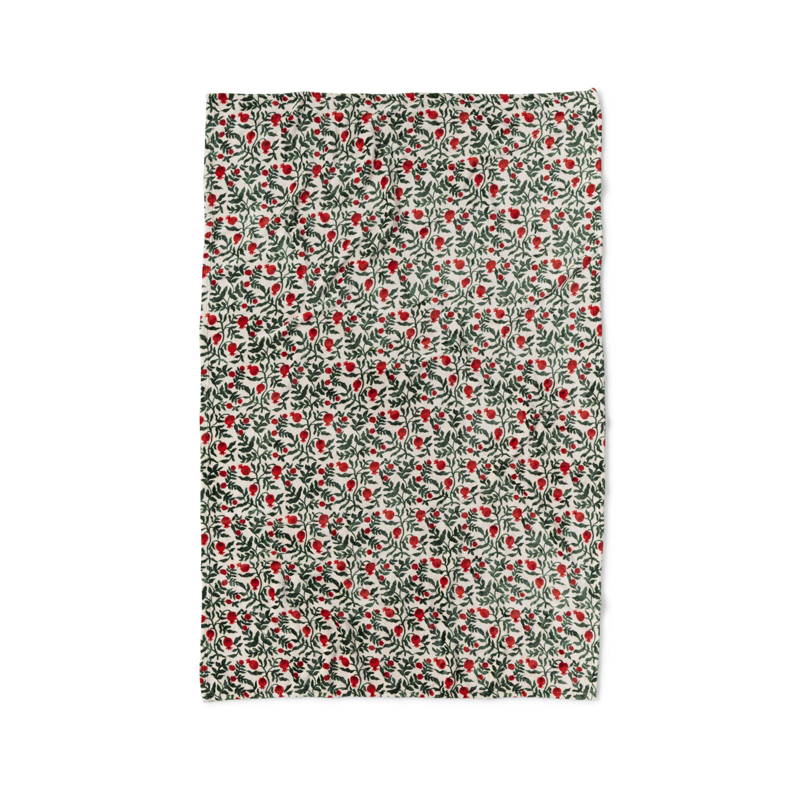 Rifle Paper Co. Christmastide Pomegranate Fleece Blanket