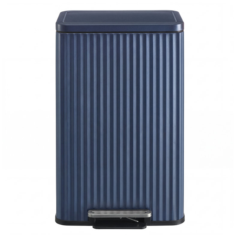 Poubelle de cuisine 13 gallons avec couvercle, Bleu