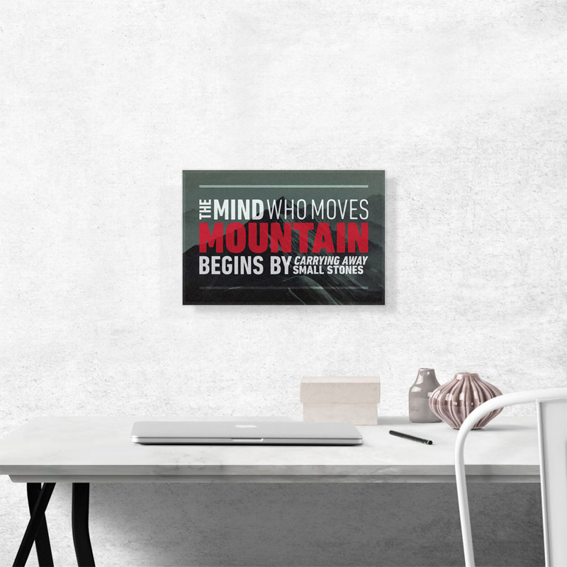 «Mind Who Moves Mountains Motivational», reproduction d'art textuel sur toile tendue, H 12 po x l 18 po x 1,5 po