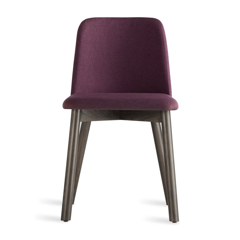 Chip Upholstered Dining Chair, Smoke, Slate Genuine Leather