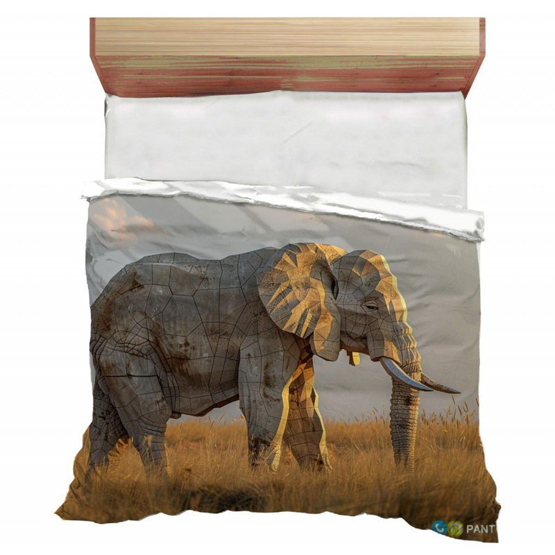 Édredon pierre éléphant Literie animaux position majestueuse, Édredon simple très long