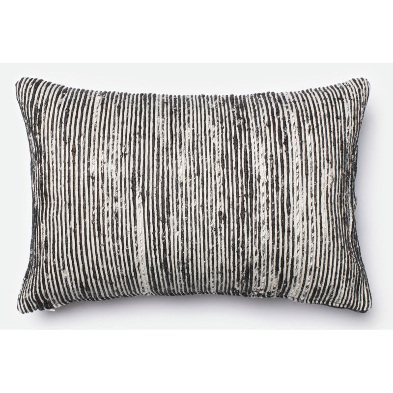 Tuttle Striped Lumbar Pillow, Black/Multi