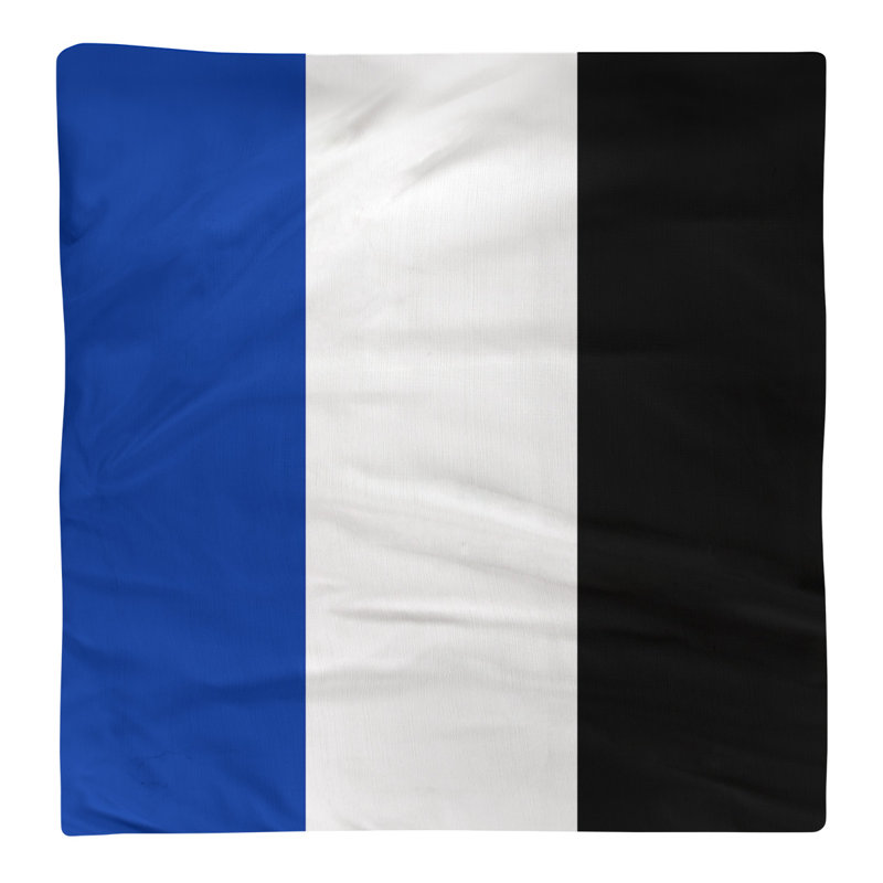 Serviette washington, Sergé de coton, H 22" x l 22" x P 0,25", Blue/White/Black