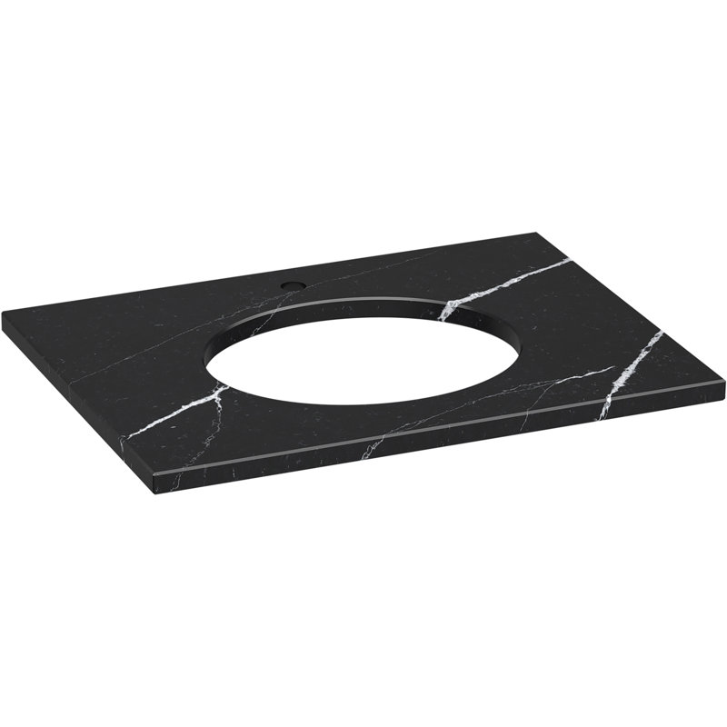 Silestone Quartz 31-In Vanity Top With Oval Cutout, Eternal Marquina