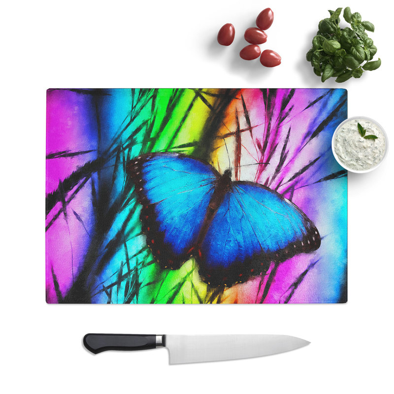 Butterfly Vol.6 Painting Chopping Board, 0.4cm H x 20cm W x 28.5cm L