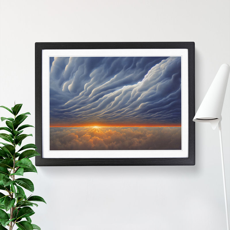 Astounding Clouds - Single Picture Frame Print, 46cm H x 64cm W x 2cm D, Black Framed