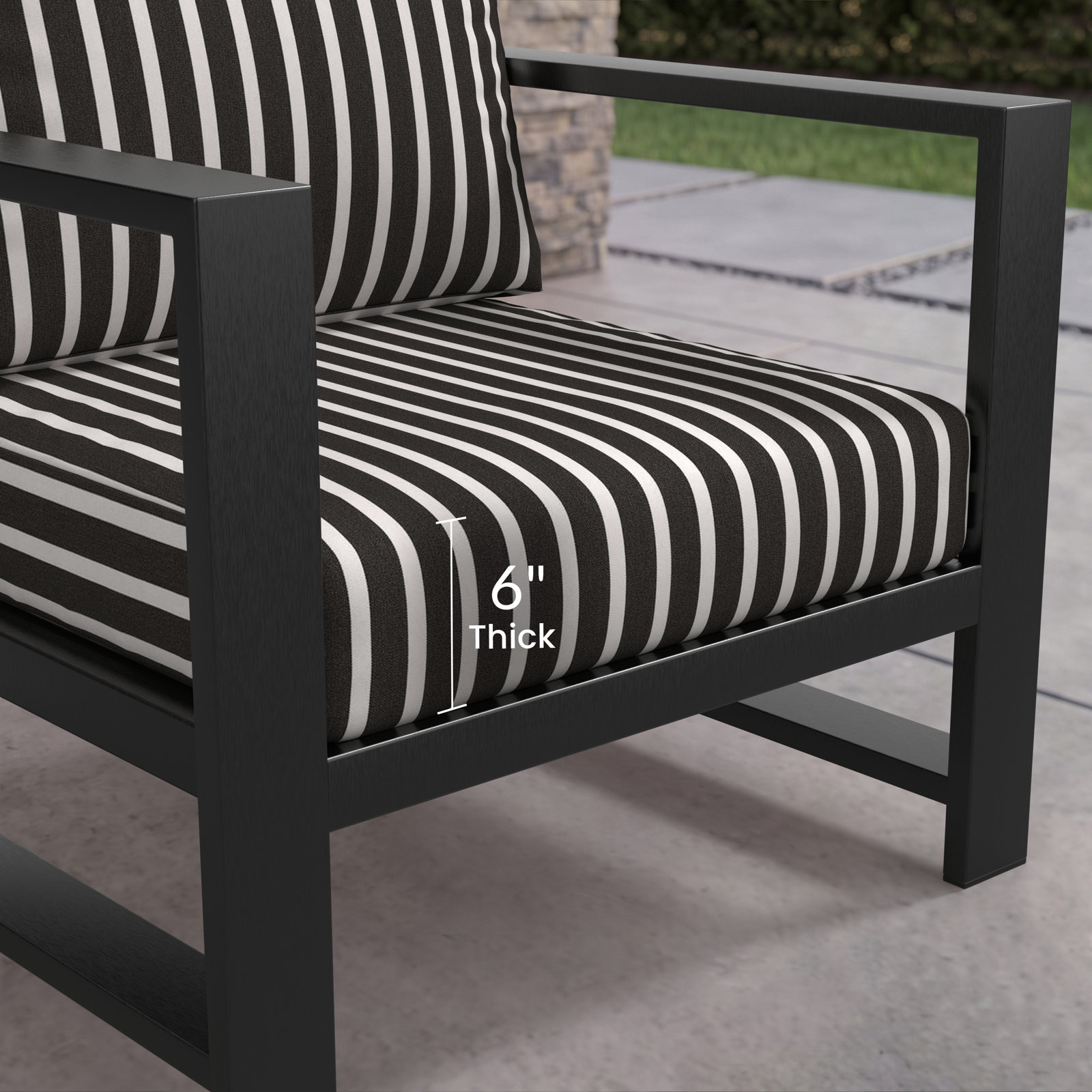 Dulcie Sunbrella® Patio Lounge Chair, Sunbrella® Shore Classic