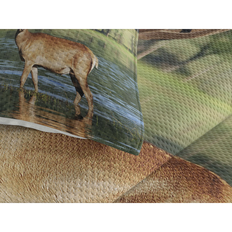 Rustic Polyester Coverlet, Queen Bedspread + 2 Shams