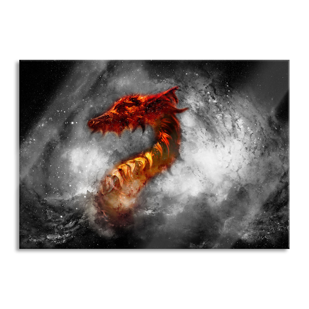 Leinwandbild Abstract Red Fire Dragon