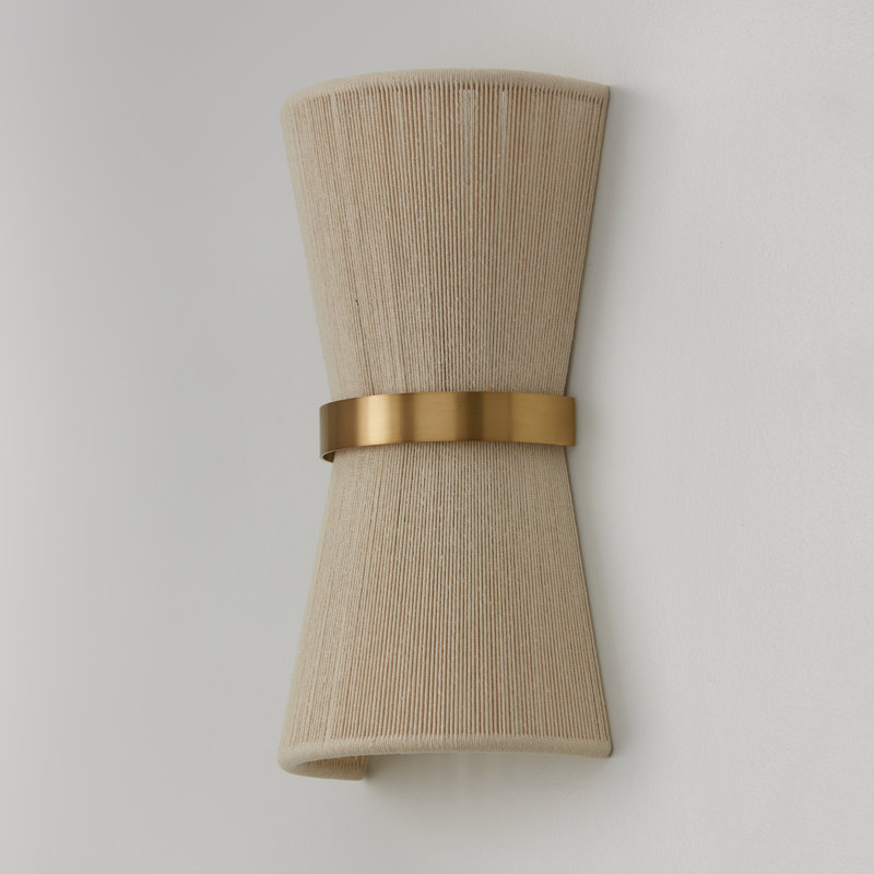Cecilia Steel Flush Mounted Sconce, Bleached Natural