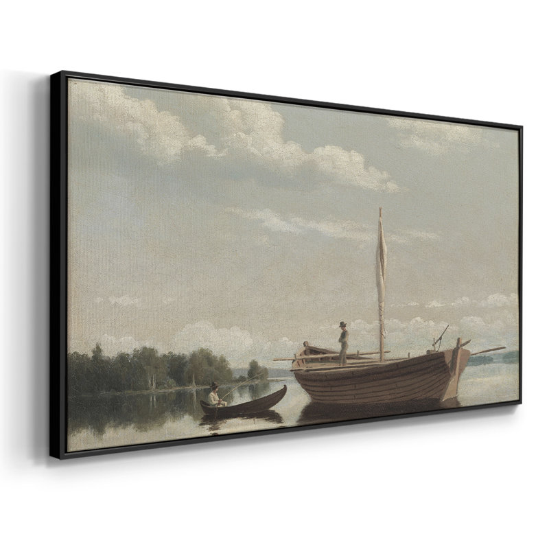 Nautical Series-CECII- Toile tendue avec châssis tendue, prête à être accrochée, H 21 po x l 41 po, Noir