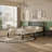 Rustic Acacia & Rubberwood Platform Bed Frame With Diamond Lattice Headboard, No Box Spring Required