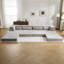 Canapé à compression Mahjong, canapé-lit convertible au sol, canapé modulaire modulaire désossé DIY, aucun assemblage requis, tissu polaire circulaire, surdimensionné à 4 places avec 1 repose-pieds, gris clair-2109873275