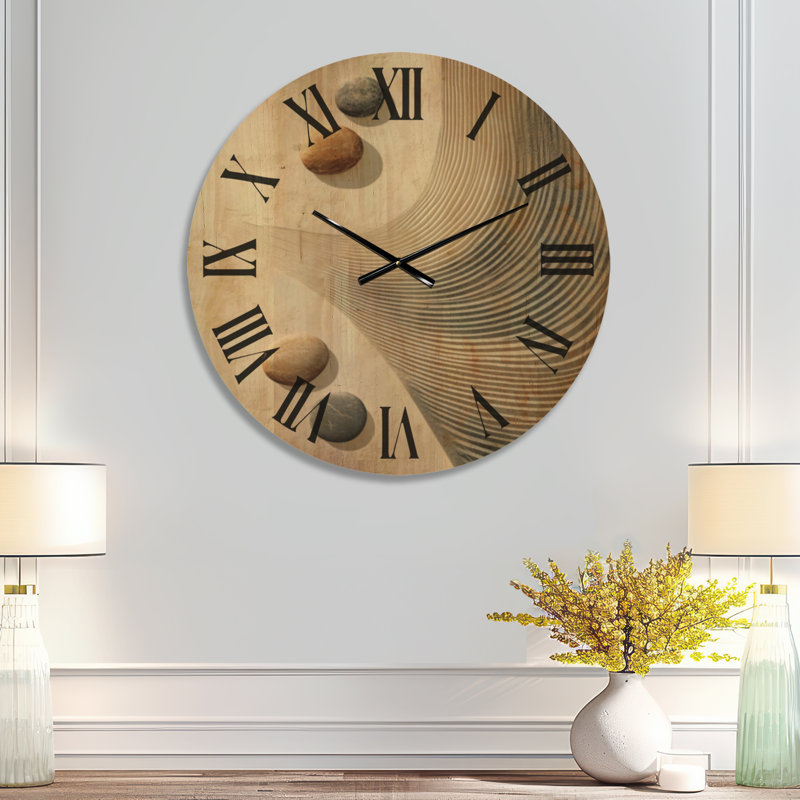 Grande horloge murale en bois Boho, Large