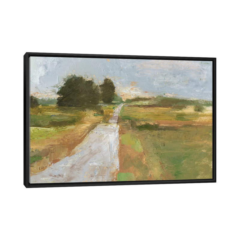 «Back Country Road I» par Ethan Harper - reproduction d'art, H 26 po x l 40 po x P 1,5 po, Toile avec cadre noir