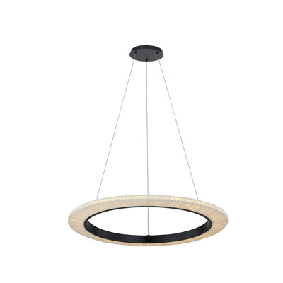 Textile - Medallo LED Ring Cream Linen Fabric Pendant -