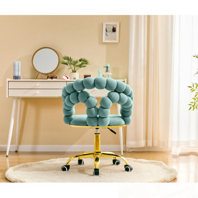 Chaise de bureau pivotante en velours