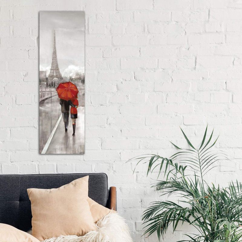Paris Stroll by Ruane Manning - No Frame Panoramic Painting on Canvas, 121.92 cm H x 40.64 cm W x 1.91 cm D