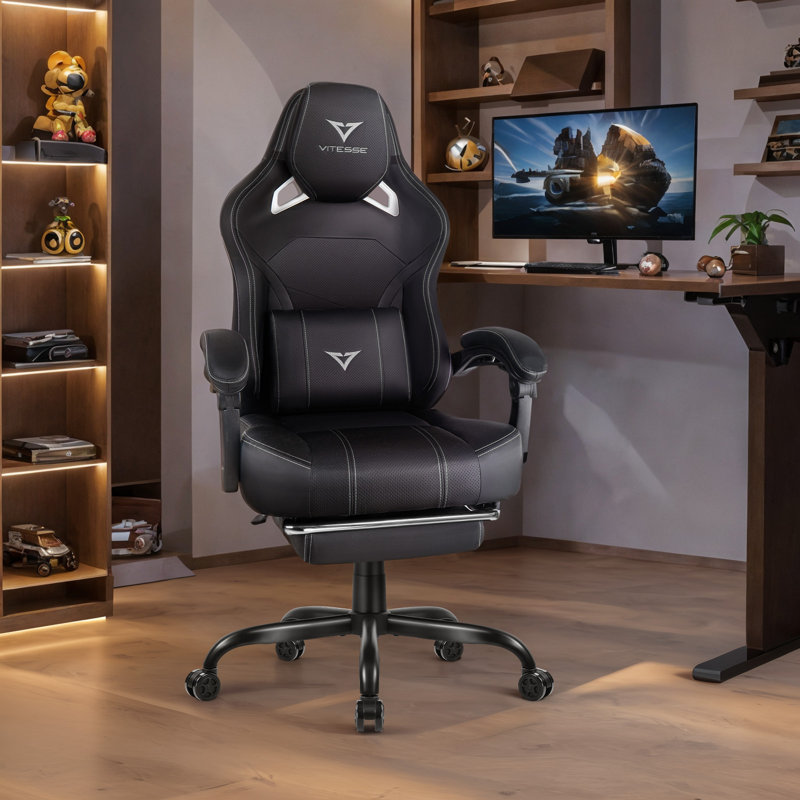 Fauteuil de jeu Inbox Zero pour adultes, Noir / blanc
