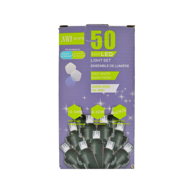 Guirlande 100 lumières, L 12,54 pi, 50
