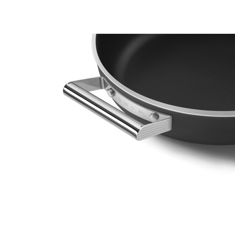 Smeg Deep Pan 28cm with Lid, Black