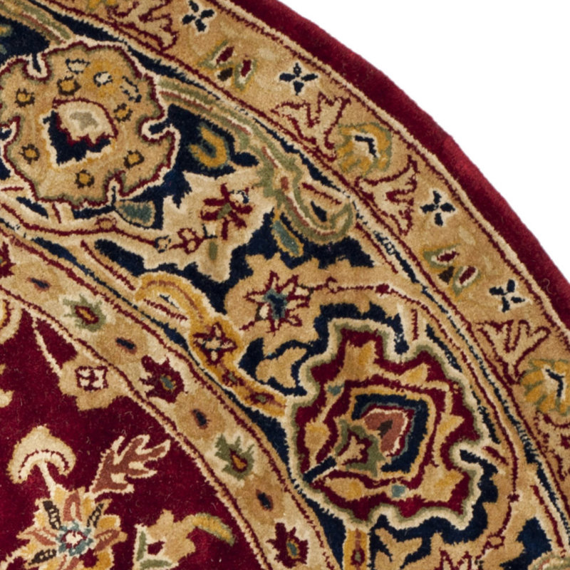 Evie Hand-Tufted Wool Rust/Black Area Rug, Round 6'