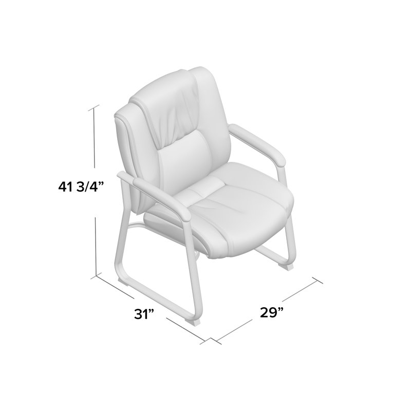 Black LeatherSoft Executive Sled Base Office Chair