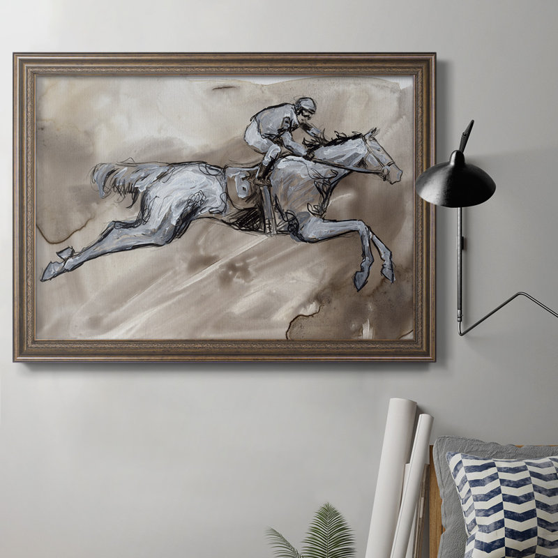 «Off To The Races II», peinture sur toile encadrée, H 24 po x l 36 po x P 2,5 po
