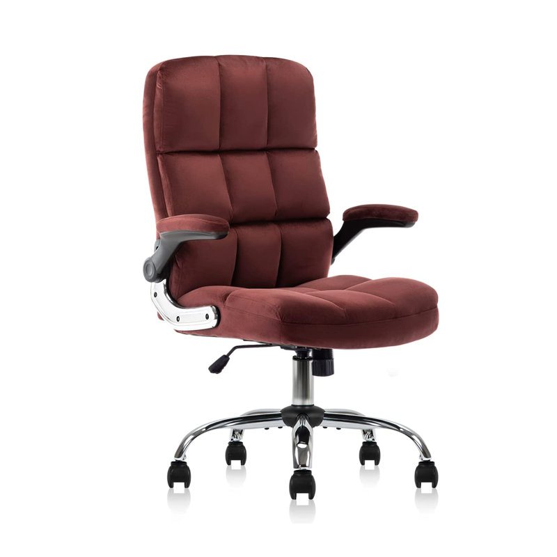 Fauteuil de direction en velours Mauitsby, Mauve