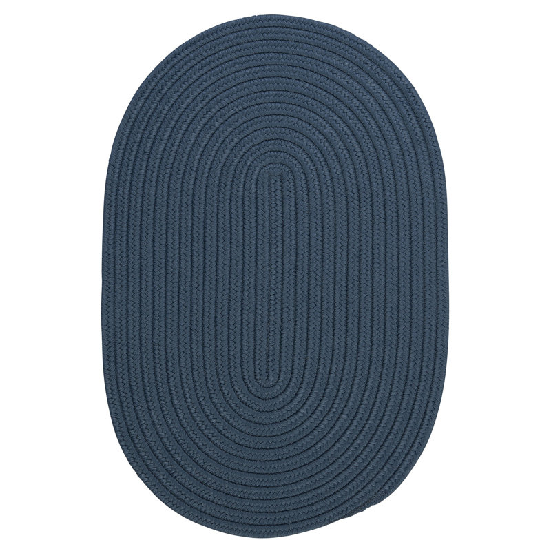 Tapis bleu tressé port royale Nolana, Ovale 10 pi x 13 pi