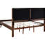 Très grand lit noyer foncé au confort élégant, design polyvalent et placage de chambre à coucher aéré, tiroirs intégrés, style Mid-Century pour-543637432