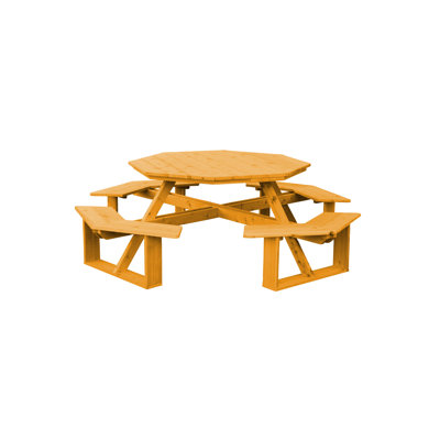 Octagonal 8 - Person 98" Long Picnic Table by A&L Furniture