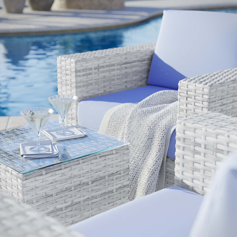 Modway Convene 3-Piece Outdoor Patio Set, Light Blue