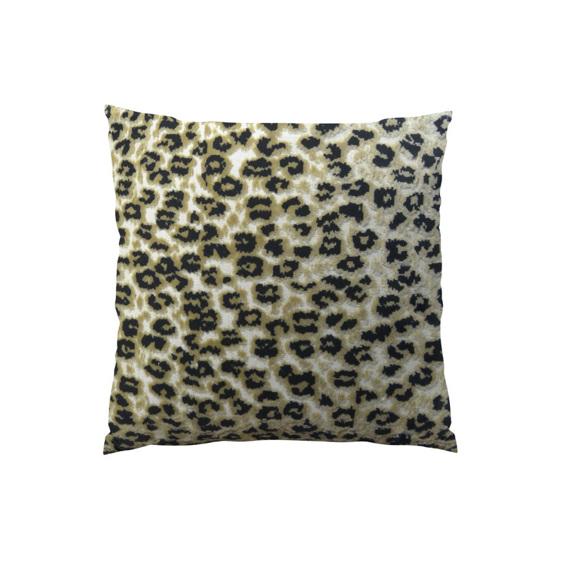 Coussin décoratif extérieur guépard fait main, H 20 po x l 26 po