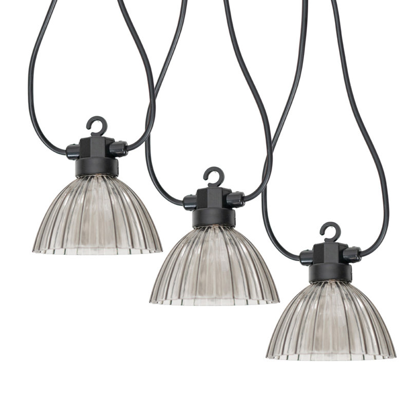 Smoked Pleated LED 6 X Battery Operated Outdoor Ga 520cm LED Battery Powered 6 - Bulb Standard String Light