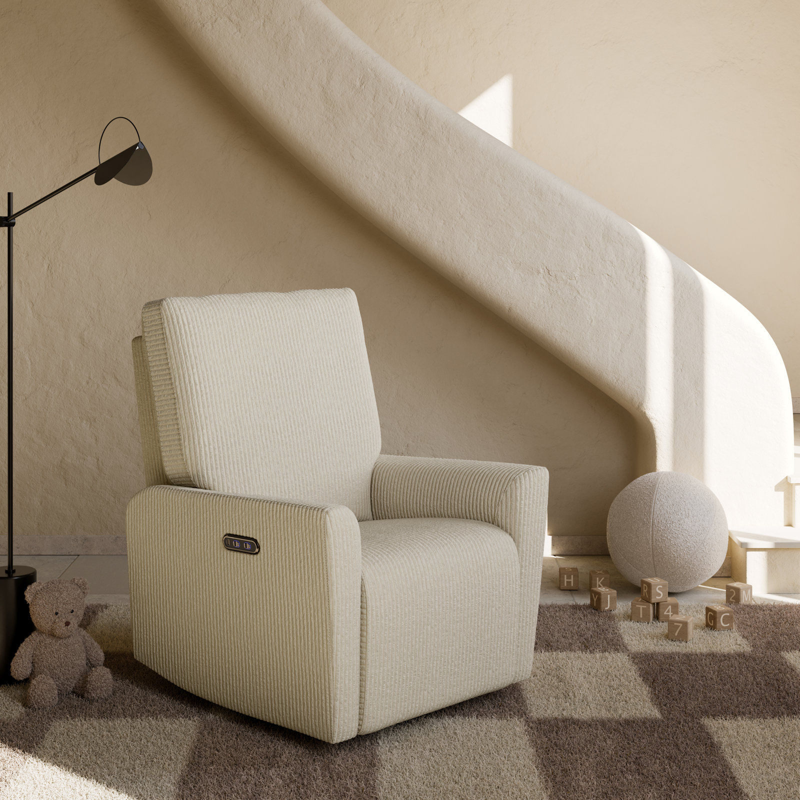 Santorini Nursery Chair, Ivory Corduroy