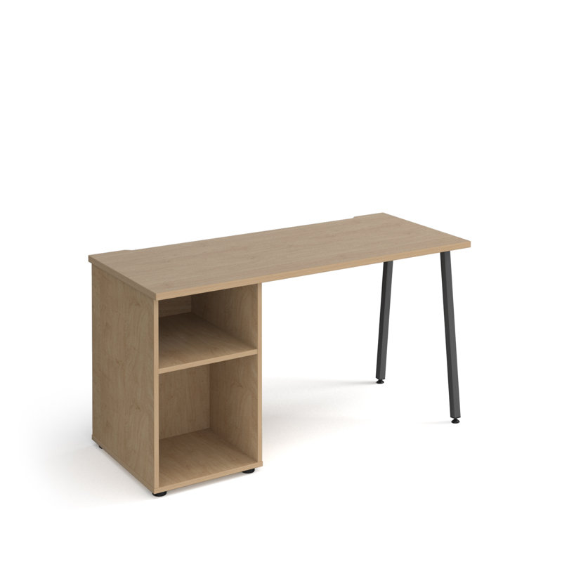 Metal Base Computer Desk, Kendal Oak