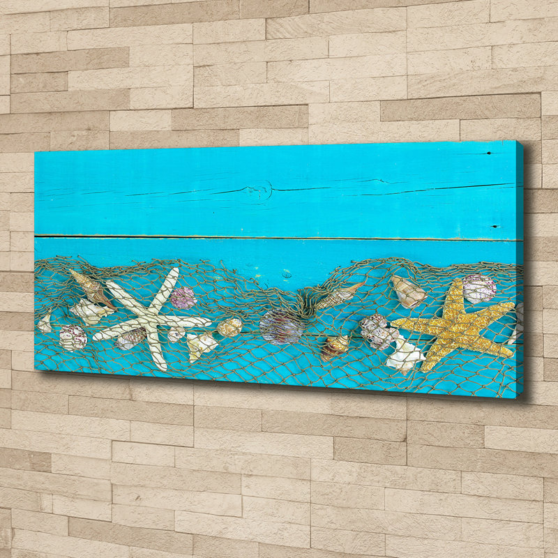 Starfish And Shells - Print, 50cm H x 125cm W x 2cm D, Canvas