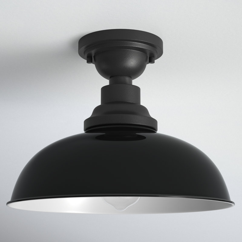 Collina Semi Flush Mount, Gloss Black/Black