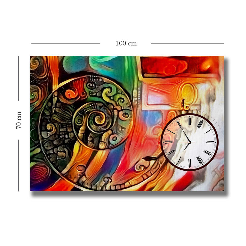 Horloge murale élégante en toile 27,6 po x 39,4 po | Toile 100% suède avec cadre 100% bois (épaisseur: 1,1 pouce) | Parfait pour la décoration intérieure, garde-temps élégant pour le salon et le bureau, design unique