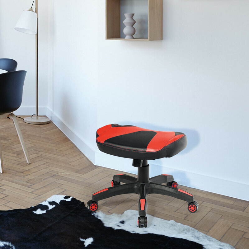 Adjustable Height Ergonomic Lab Stool, Red