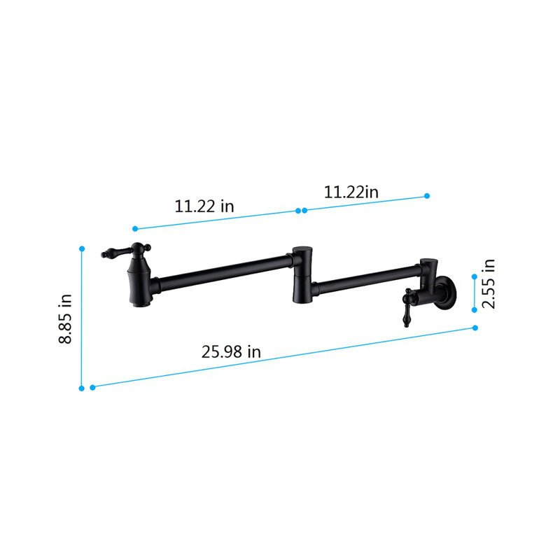 Pot Filler Faucet Wall Mount, Matte Black